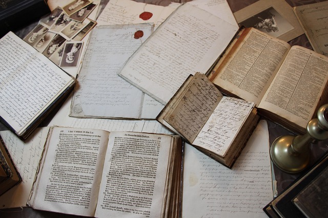 viele Skripte wie bei einer historischen Recherche angeordnet